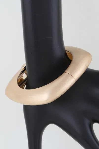Fashnzfab Matte Cubic Cuff Bracelet In Gold