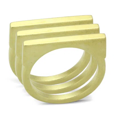 Fashnzfab Matte Gold Brass Ring With No Stone In Pink