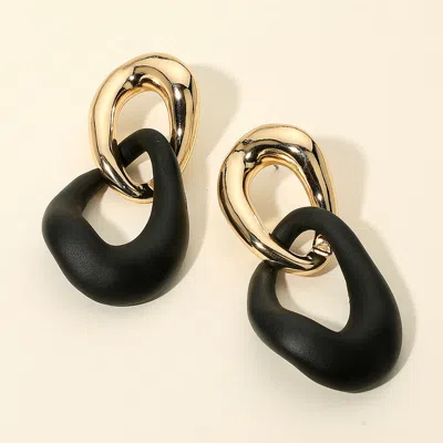 Fashnzfab Matte Metal Abstract Link Drop Earrings In Multi