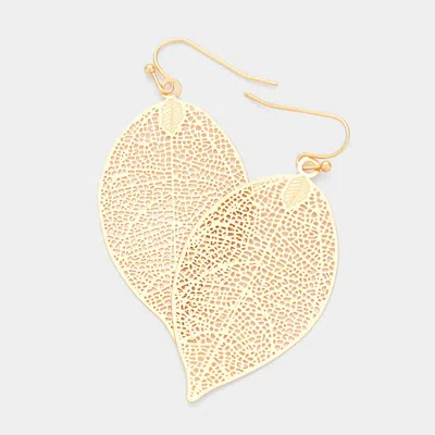Fashnzfab Matte Metal Leaf Filigree Dangle Earrings In Multi