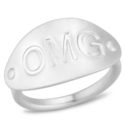 Fashnzfab Matte Rhodium Brass Ring With No Stone In Silver