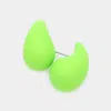 Fashnzfab Matte Teardrop Earrings - Green In Green