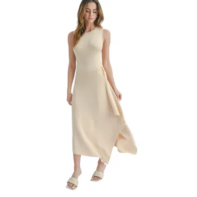 Fashnzfab Maxi Dress With Slit In White