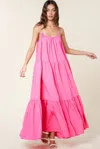Shop Fashnzfab Maxi Sun Dress With Pockets In Pink