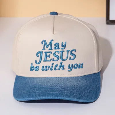 Fashnzfab May Jesus Be With You Message Embroidered Baseball Cap In Pink