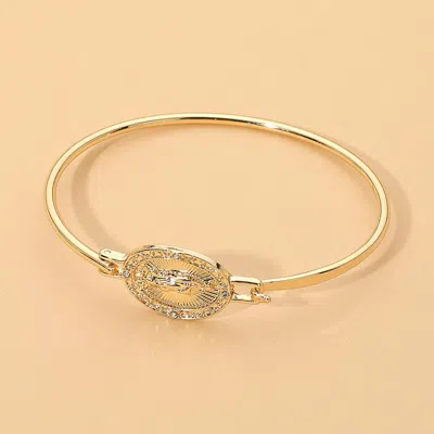 Fashnzfab Medallion Accent Bangle Bracelet In Multi