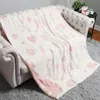 Fashnzfab Medical Theme Patterned Reversible Throw Blanket In Pink