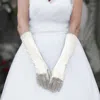Fashnzfab Dressy Satin Wedding Gloves In White