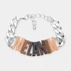 Fashnzfab Melanin Message Link Bracelet Rhodium In Multi