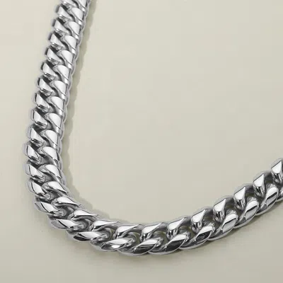 Fashnzfab Mens 14mm Bold Stainless Steel Curb Chain Necklace In Metallic