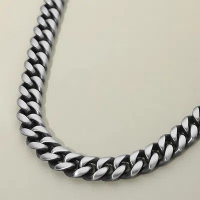 Fashnzfab Mens 14mm Bold Stainless Steel Curb Chain Necklace In Metallic