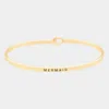 Fashnzfab Mermaid Brass Thin Metal Hook Bracelet Gold In Gold