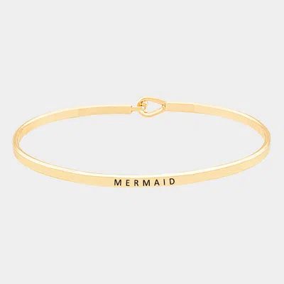 Fashnzfab Mermaid Brass Thin Metal Hook Bracelet Gold