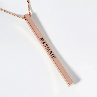 Fashnzfab Mermaid Metal Bar Pendant Necklace In Gold
