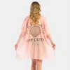 Fashnzfab 'mermaid Off Duty' Solid Lettering Cover Up Poncho In Pink