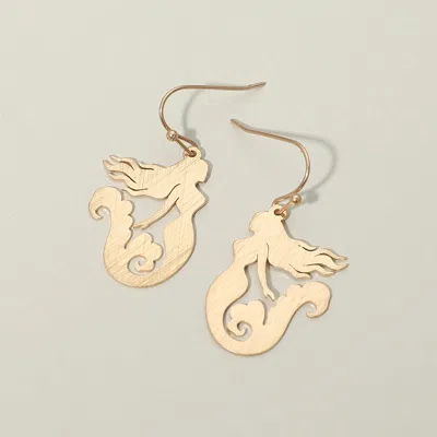 Fashnzfab Mermaid Silhouette Drop Earrings In Gold