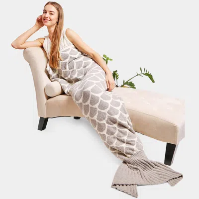 Fashnzfab Mermaid Tail Blanket In Gray
