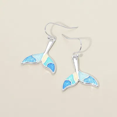 Fashnzfab Mermaid Tail Charm Drop Earrings In Multi