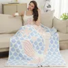 Fashnzfab Mermaid Throw Blanket In Blue
