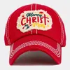 Fashnzfab Merry Christmas Message Accented Vintage Baseball Cap In Red