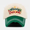 Fashnzfab Merry Christmas Message Embroidered Vintage Baseball Cap In Multi