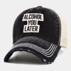 Fashnzfab Mesh Back Alcohol You Later Message Patch Vintage Baseball Cap In Multi