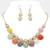 Fashnzfab Mesh Ball & Wire Wrapped Chain Necklace In Multi