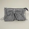 Fashnzfab Mesh Bling Rhinestone Bow Accent Evening Clutch Bag / Crossbody Bag In Black