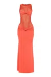 Fashnzfab Mesh Contrast Rube Maxi Dress