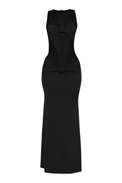 Fashnzfab Mesh Contrast Rube Maxi Dress