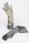 Fashnzfab Mesh Long Gloves In Silver