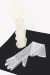 Fashnzfab Mesh Long Gloves In White