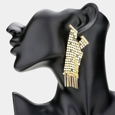 Fashnzfab Mesh Metal Dangle Earrings In Gold