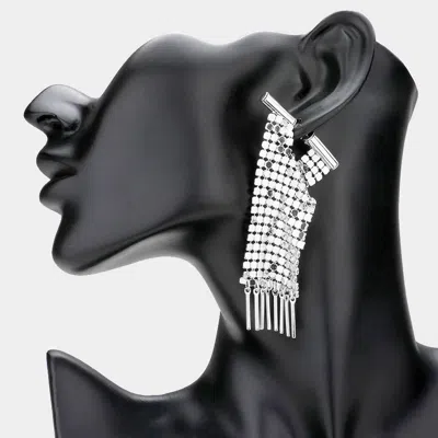 Fashnzfab Mesh Metal Dangle Earrings In Metallic