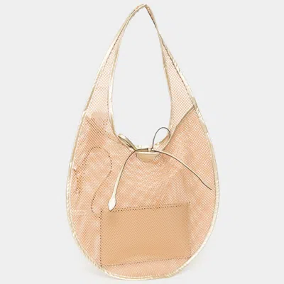 Fashnzfab Mesh Tote Bag In Gold