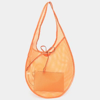 Fashnzfab Mesh Tote Bag In Orange