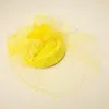 Fashnzfab Mesh Veil Flower Fascinator / Headband In Yellow