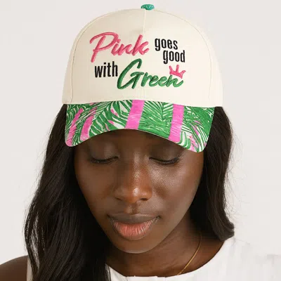 Fashnzfab Message Embroidered Palm Tree Pattern Printed Brim Baseball Cap In Multi