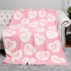 Fashnzfab Message Written Heart Patterned Reversible Throw Blanket In Multi