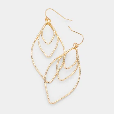 Fashnzfab Metal Abstract Cutout Dangle Earrings In Gold