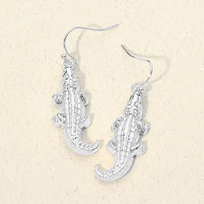 Fashnzfab Metal Alligator Charm Drop Earrings In Multi