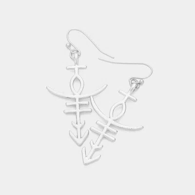 Fashnzfab Metal Anchor Dangle Earrings In Metallic