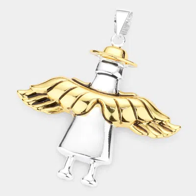 Fashnzfab Metal Angel Pendant In Multi