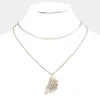 Fashnzfab Metal Angel Wing Pendant Accented Necklace In Gold