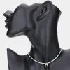 Fashnzfab Metal Arch Pendant Tiny Beaded Choker Necklace In Gold