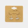 Fashnzfab Metal Aztec Pattern Stud Earrings In Metallic