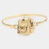 Fashnzfab Metal Backpack Bag Hook Bracelet Antique Gold In Silver