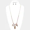 Fashnzfab Metal Ball Abstract Bar Fringe Long Necklace In Multi