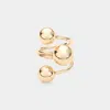 Fashnzfab Metal Ball Abstract Ring In Gold