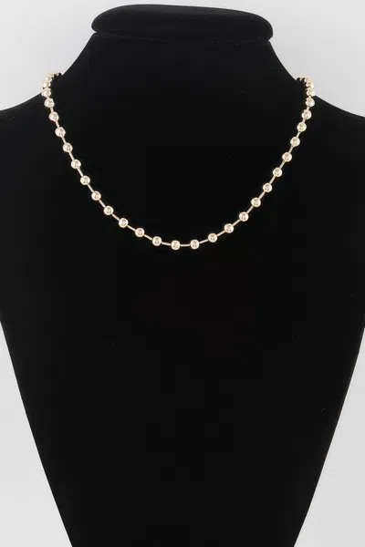 Fashnzfab Metal Ball Beaded Short Necklace In Black